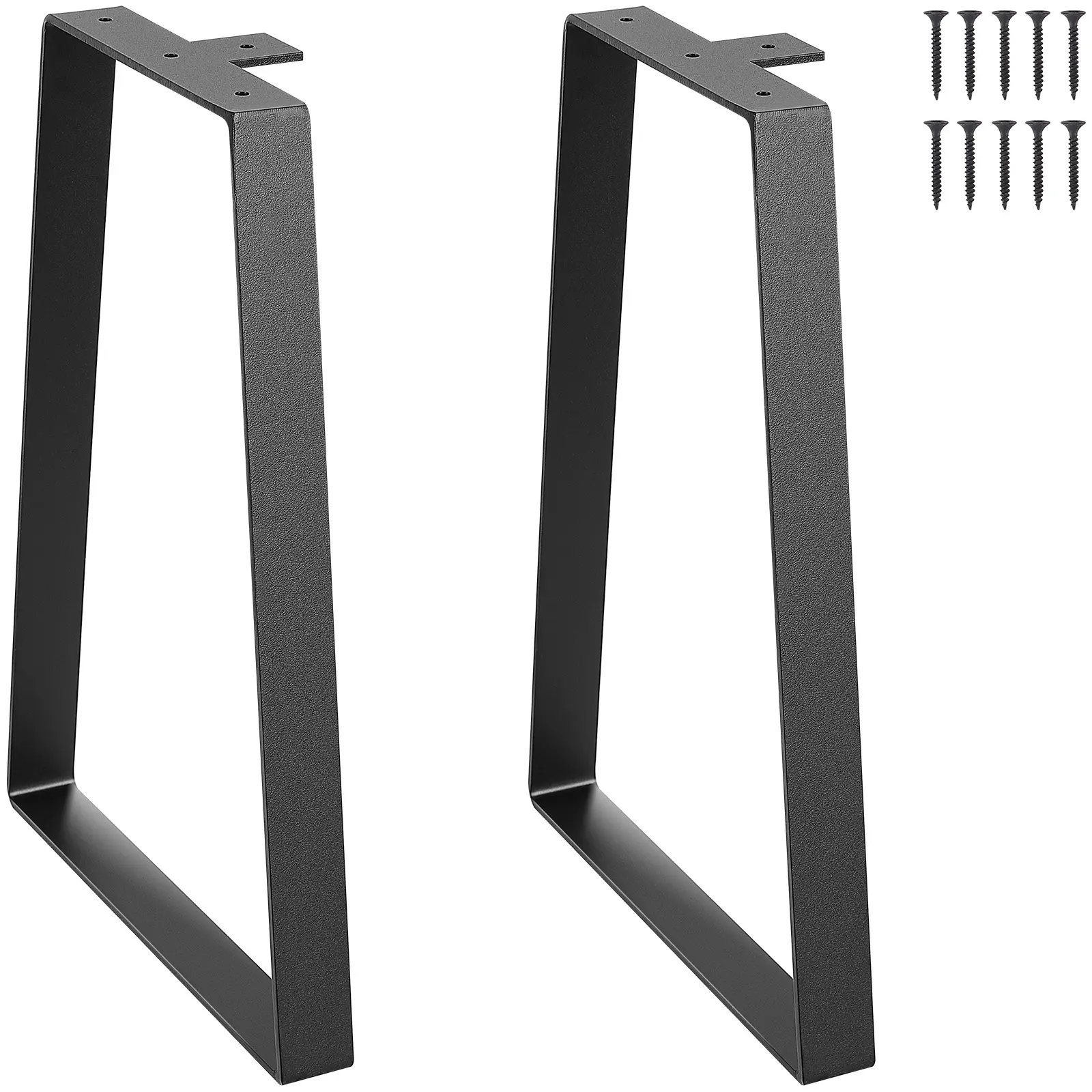 【Summerfinds】VEVOR 16 inch Trapezoid Steel Table Legs Replacement Furniture Legs Set of 2 for DIY Coffee TablesModern DesksBenchNight StandsSofaMax Load 400 lbs Heavy DutyQuick Instalation Legs Black