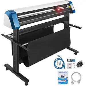 53-Inch Vinyl Cutter Machine With Floor Stand - Semi-Automatic DIY Sign Cutting and Printer Cutter, Manual Positioning, Large Format Vinyl Cutter Compatible with SignMaster Software