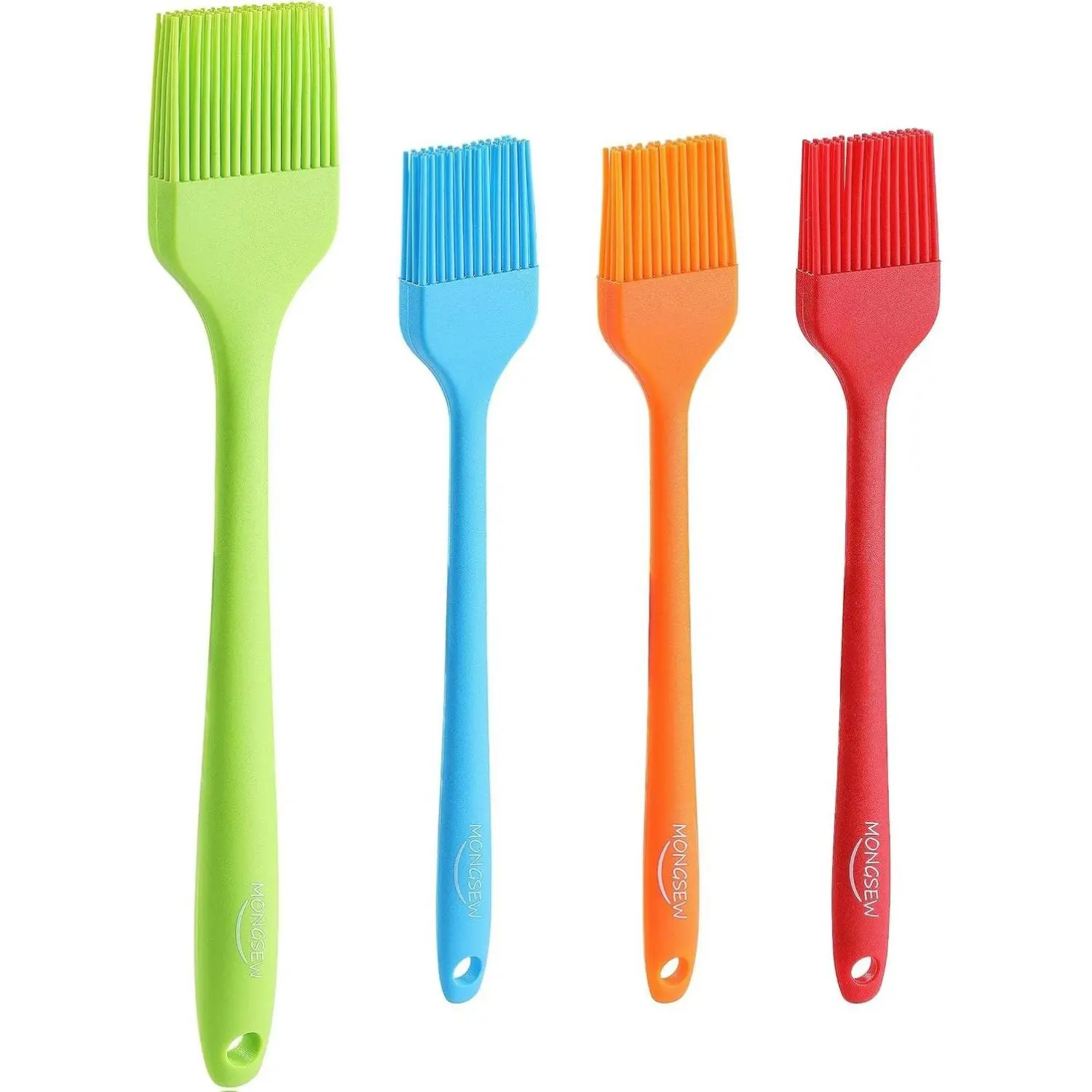4PCS Silicone Basting Pastry Brush Set - Heat Resistant Food Grade Brushes for BBQ Grill Baking Cooking - Dishwasher Safe & Versatile Multi-Color Pastry Tools