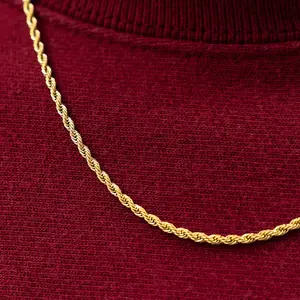 GLD Rope Chain in Yellow Gold 2mm | 18k Plated Available in 16 30" Lengths Lifetime Guarantee - Shop Greenish Spring Glow Up Sale