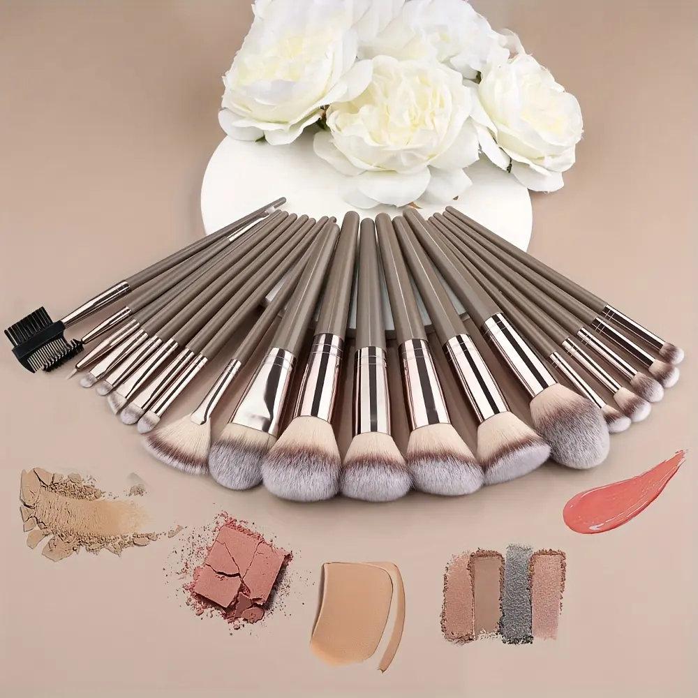 10-20 Professional Makeup Brush Set, Beauty Brush Set, Suitable for Foundation, Eyelashes, Eyebrows, Eyeshadow, Premium Champagne Golden and Black Makeup Brushes Christmas Halloween Birthday Gifts, Soft Makeup Brushes, Cosmetic Brush Set, Makeup Brush Kit