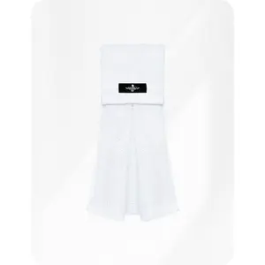 Exxact Sports White Football Towel with Hook & Loop Fastener, Quarterback QB Sports Towel to Clean Hands, Visor and Gloves - Highly Absorbent, Quick Dry (White)