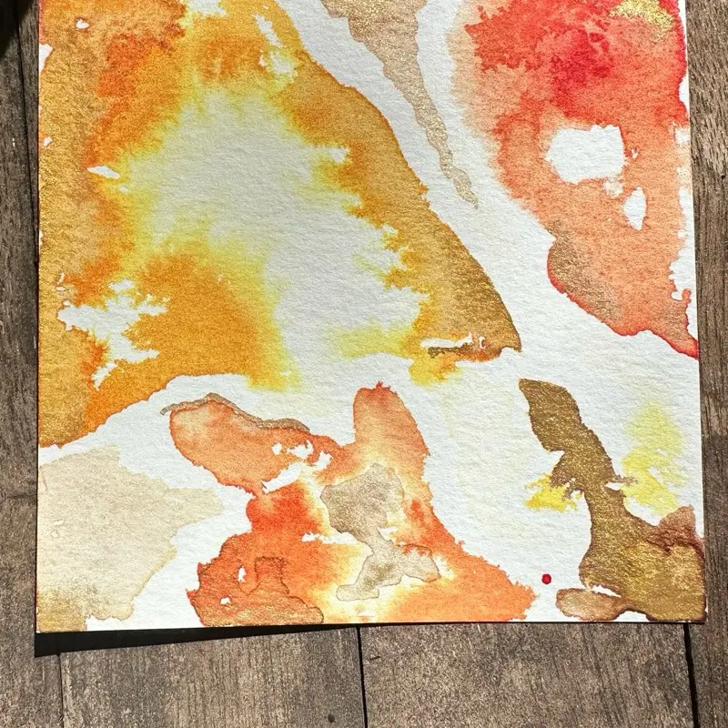Mini Abstract Ink Art - Original Hand-Painted Collectible 4"x4" Unique Design for Home Decor