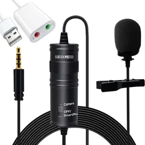 5 Core Microphone Professional Lavalier Mic Wearable Omnidirectional Condenser 3.5mm Body Microfono