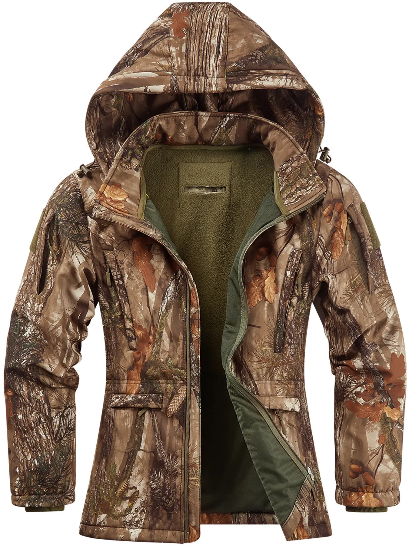 Womens Hunting Clothes, Upgraded Ultra-Quiet Water Resistant Camo Hunting Jacket for Duck Waterfowl Deer Hunting