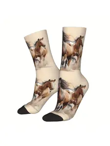 Men'S Socks with a Horse Print
