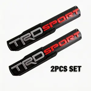 2-Pack 3D Truck Door Badges – Black & Red ABS Emblems (Universal Fit)