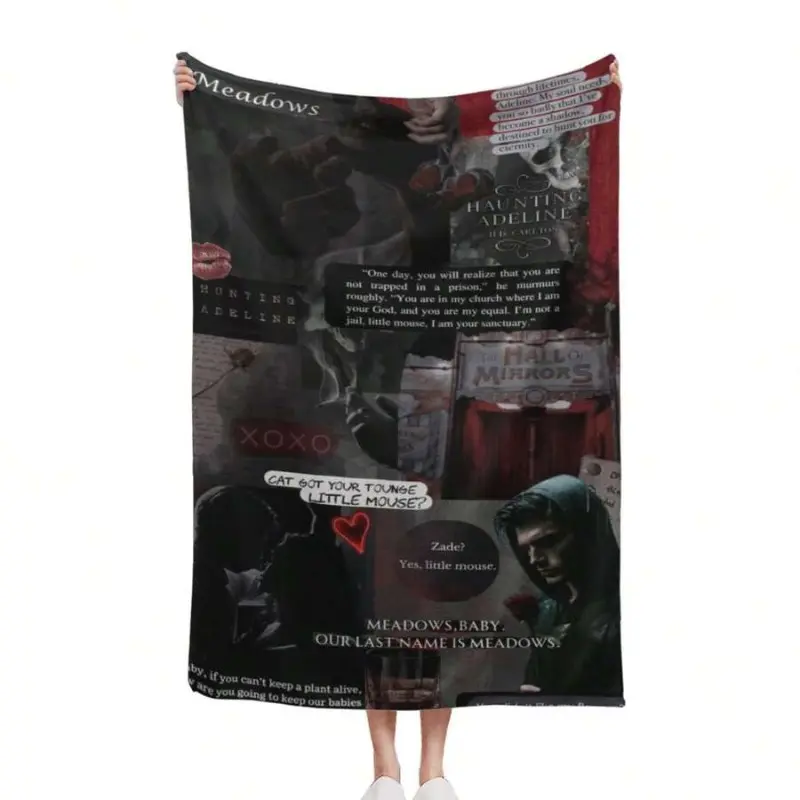 Officially Licensed Dark Romance Travel Blanket - Haunting Adeline Zade Meadows, Soft Art Painting Design, Bookish Things, Book Accessories, Gift for BookTok Fans summerwins