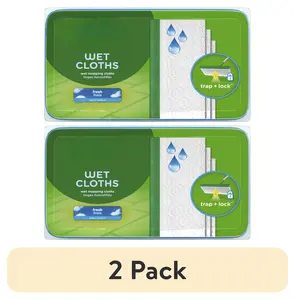 19875902087 - (2 pack) Sweep + Mop, Wet Pads Refill, Floor Cleaner, Cleaning Cloths, Fresh, 24 Count
