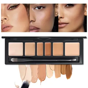 Veronni 6 Color Concealer Palette, Easter Party Makeup Essential, Multi-Color Contour & Conceal, Perfect for Acne Scars & Dark Circles