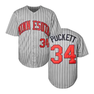 Men's Vintage #34 Embroidered Striped Baseball Jersey - Breathable Polyester, V-Neck, Button-Up, Casual & Athletic Wear for Sports & Outdoor Activities