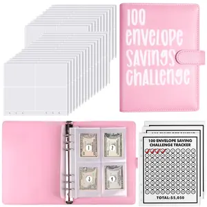 【CLOUDSEA】100 Envelopes Money Saving Challenge Binder, Budget Binder Book Organizer with Cash Envelopes for 100 Day Cash Stuffing, Budgeting, Money Saving Box Replacement