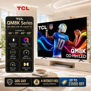 TCL QM8K Series 4K QD-Mini LED Smart TV with Google TV| New Halo Control System, ZeroBorder, Local Dimming Ultimate & High Brightness Ultimate, Audio by Bang & Olufsen | 65"–98"
