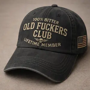 100% Bitter old F*ckers Club Life Time Member Hat Perfect Gift For Dad Low Profile Dad Hat Pigment Dyed