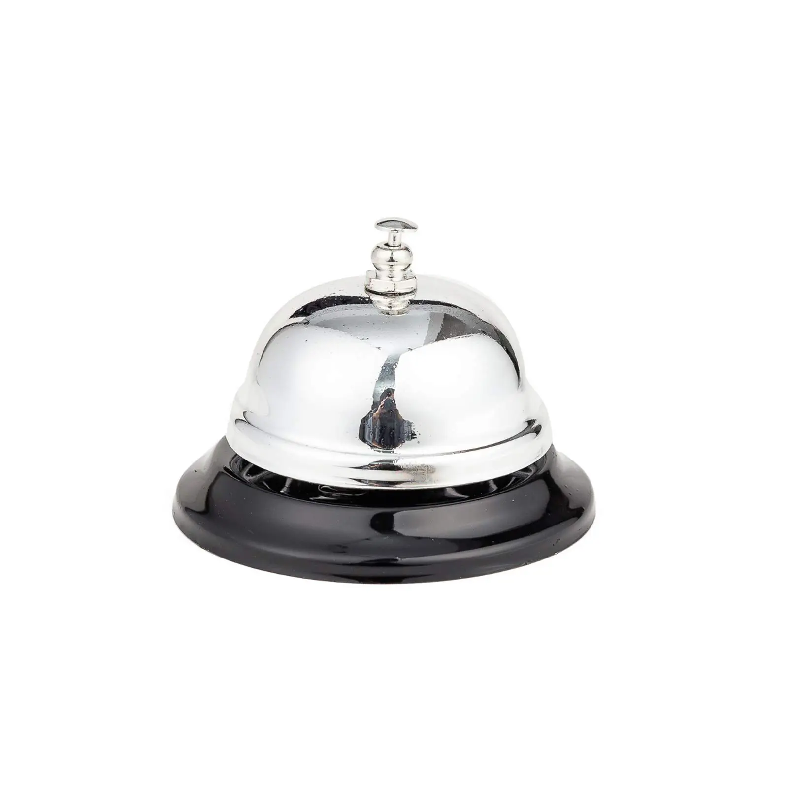 Asian Home Stainless Steel All-Metal Kitchen Service Bell - 3.35 in Diameter, Chrome Finish, Small Size Kitchen Accessories for Customer Help in Hotels, Loud Sound