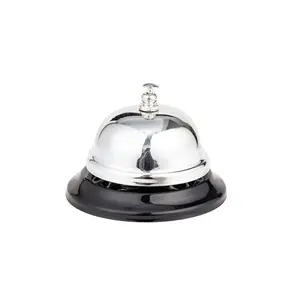 ASIAN HOME Call Bell, 3.35 Inch Diameter, Chrome Finish, All-Metal, Desk Bell Service Bell for Hotels, Schools, Restaurants, Reception Areas, Hospitals, Customer Service, Silver Kitchen Stainless