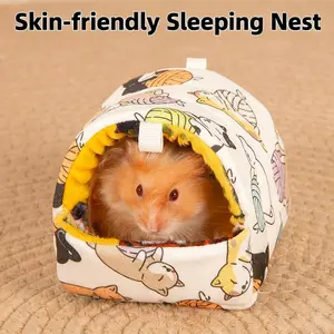 Small animal beds, hamster and rabbit nests, Hamster cage habitat, suitable for hamsters, chinchillas, golden bears, squirrels, ferrets, guinea pigs, shelter houses and cage accessories in autu