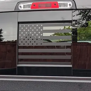 Rear Middle Window Decals Compatible with RAM 1500 2500 3500 2009-2023 2024 2025 2026, American Flag Back Sliding Window Sticker