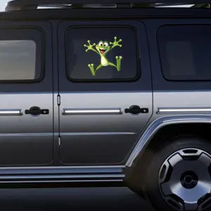Frog Pattern Car Sticker, Cute Cartoon Frog Design Car Decal, Decorative Sticker for Car, Laptop, Water Bottle, Window