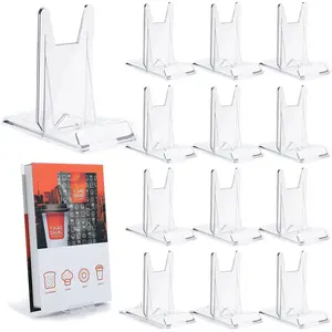 20 Pcs Adjustable Acrylic Book Stand Display Easel Holder for Comic Cardboard Album CD Magazine Home Office Collector