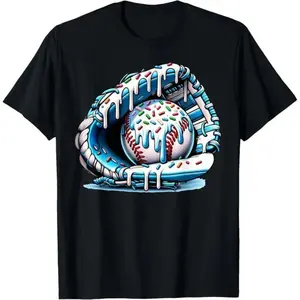 Baseball Drip Ice Cream Sprinkles Baseball Glove MenS T Shirt