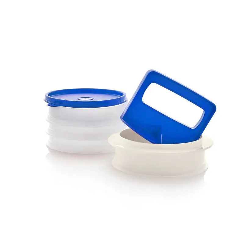 Tupperware Hamburger Press & Keepers Set for Perfectly Shaped Patties - Includes Press, Molding Ring, Stack-Seal Keepers, and Top Seal for Easy Cooking and Storage - Kitchen