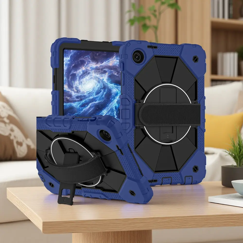 For T-Mobile Revvl Tab 2 10.1-Inch 2025 Rugged Tablet Case, Shockproof Kickstand Protective Tablet Cover with Handle and Stand, Soft Safe Material for Kids and Outdoor Use