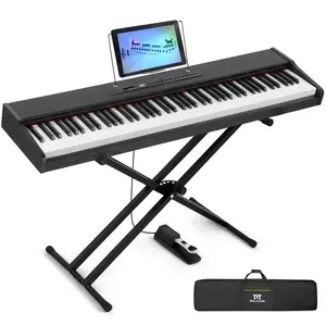 Mustar Digital Piano 88 Key Weighted with Stand Semi Weighted Keyboard MEP-900 Portable Electric Piano with Bluetooth Connection Case & Sustain Pedal MDF