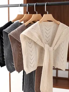 Women's Knitted Shawl Scarf Wrap, Pure Wool Design, Fashionable & Versatile Accessory, Perfect for Cold Weather