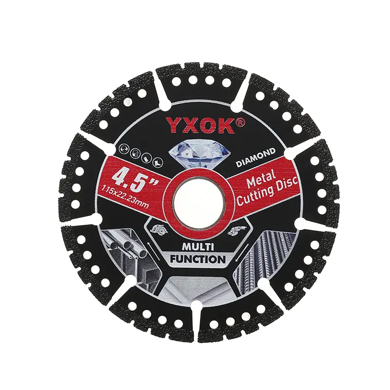 YXOK  3PCS Options, 4.5" Multi-Material Cutting Blades  Dry Cut for Metal, Tile, Stone - Angle Grinder Saw Blades for Cast Iron, Marble - Tool Accessories