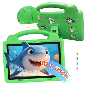 10.1-inch Android 12 Wireless Tablet, 64GB, Parental Control Mode, WiFi, Shockproof Case, Multi-Functional Tablet, HD Display, Ideal Holiday Gift, No Adapter Included, Pink/Blue/Green/Orange