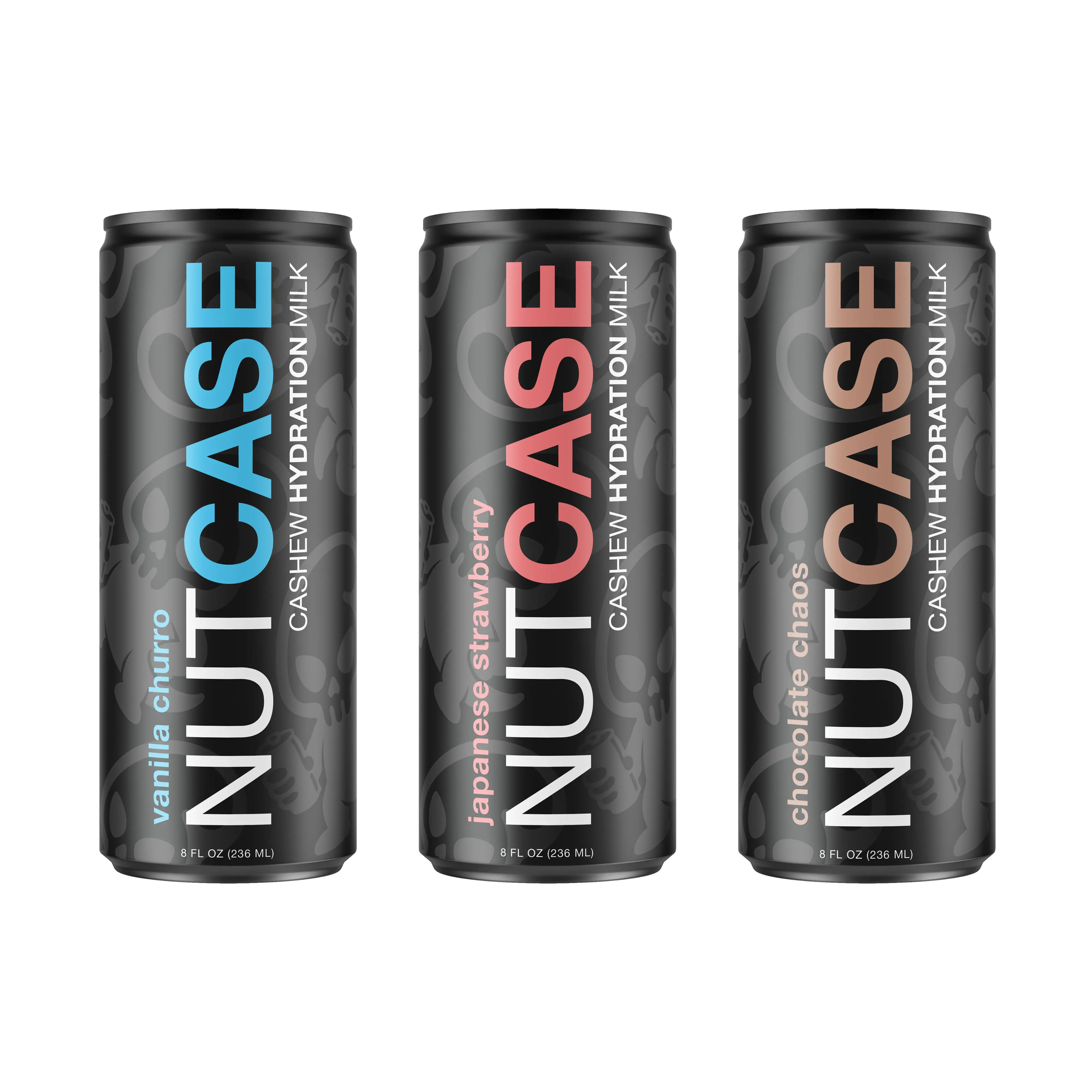 NUTCASE Plant-Based Cashew Milk, 12 Pack, Non-Dairy, with Electrolytes, Potassium, Magnesium, Himalayan Salt, Chocolate, Vanilla and Strawberry Flavors, No Gluten, No Soy, No Lactose
