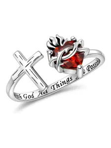 1 PC Fashion Cubic Zirconia Cross Ring For Women Elegant Engagement Ring For Wedding Engagement Party Jewelry Valentine's Day Gift Fashion Engagement Rings