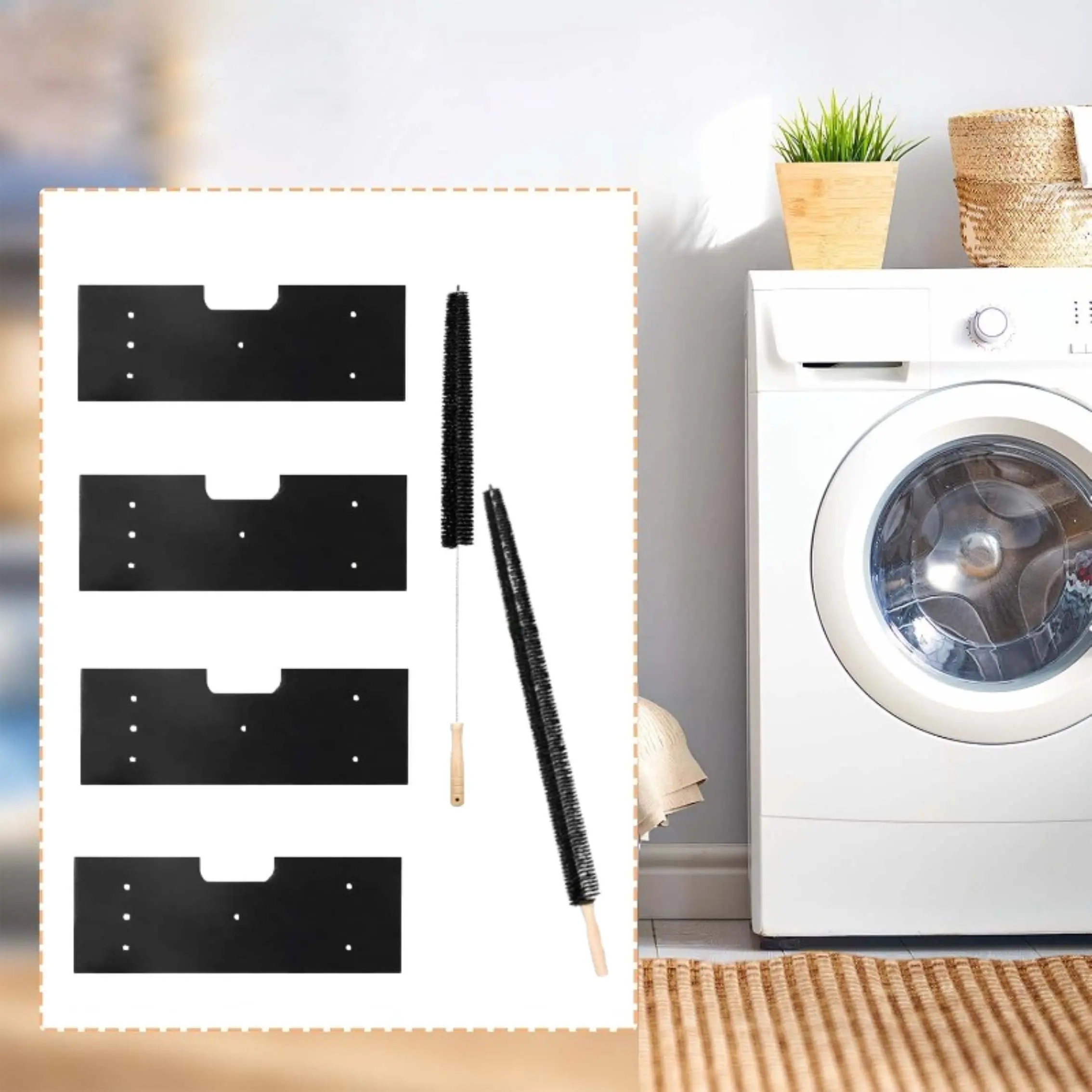 6pcs GE Washer Dryer Combo,WH01X35719 Lint Filter Replacement with Dryer Vent Brush, 2025 New Lint Filter for Ge Washer Dryer Filter Sponge, Hand Washable and Reusable, Models: PFQ97HSPVDS