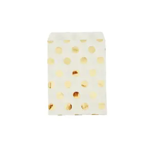 Gold Dot Paper Favor Bags - Perfect for Treats & Snacks, 10 Pack