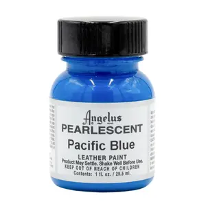 Angelus Pearlescent Pacific Blue Paint, Flexible Leather Shoe Paint, Will Not Crack Or Flake Off