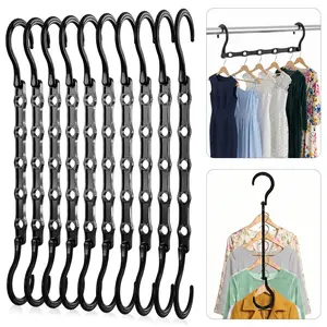 Utopia Home Space-Saving Clothes Hangers – Collapsible Closet Organizer for Efficient Storage, Durable ABS Plastic Design (Black)