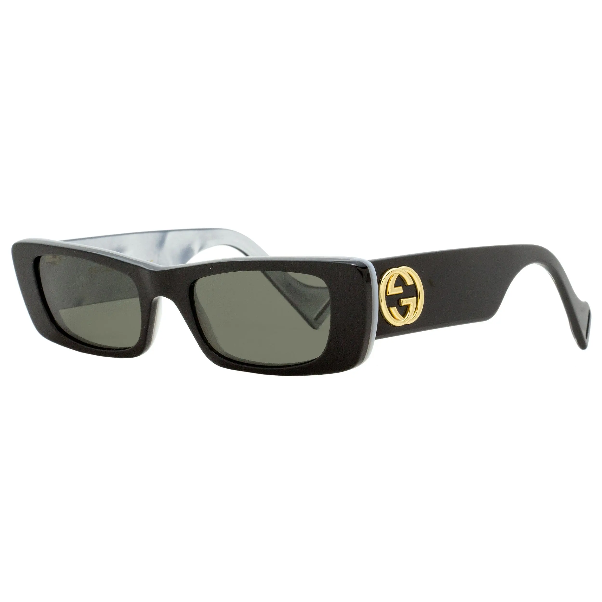GUCCI GG0516S Classic Rectangular Sunglasses for Women, High Quality Acetate Frame with Mother of Pearl Detail and GG Logo, 100% UV Protection, Fashionable Frames Sunglasses, High Quality Sunglasses