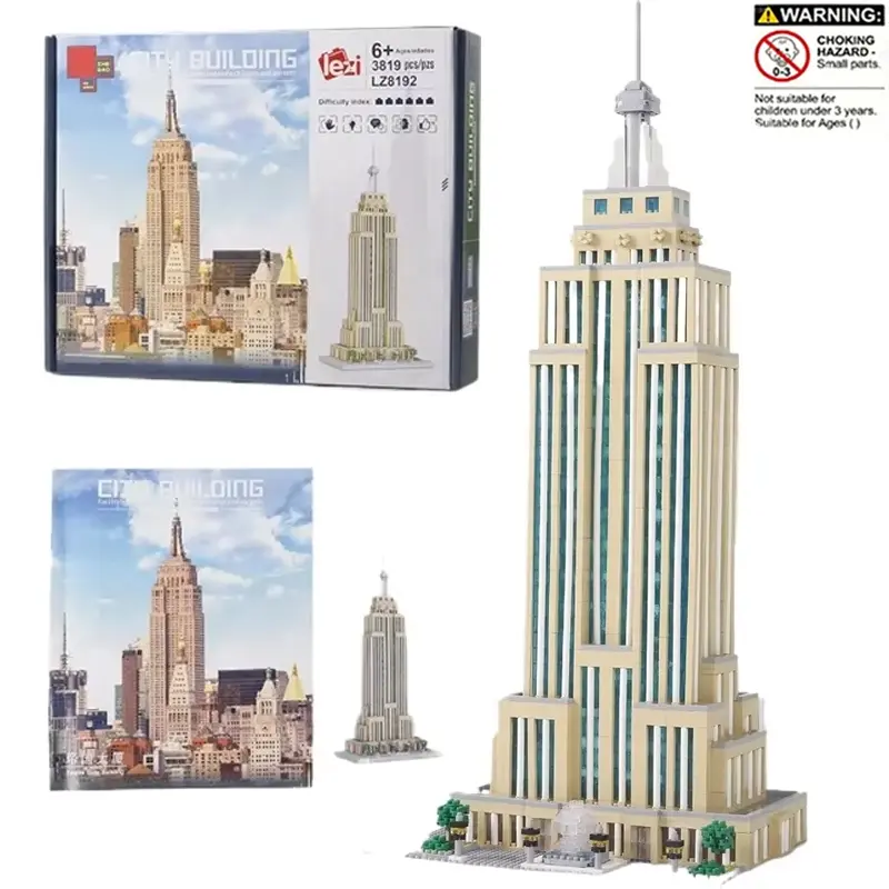3800PCS New York Landmark Empire State Building Blocks Famous Architecture Assemble Micro Bricks Toy Gift For Children Teens Diy Building Model