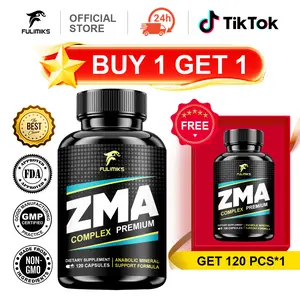 【Buy 1 Get 1 Free】ZMA Supplement with Clinically Tested Zinc Magnesium for High Absorption - Enhanced with Vitamins B6 for Muscle Recovery - Gentle on Stomach Formula, Immune, 120 Capsules