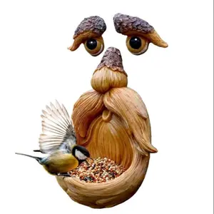 Wood Face Bird Feeder, Outdoor Bird Feeder, Wild Bird Feeder, Unique Outdoor and Indoor Bird Feeder, Garden Decoration, Bird Supplies