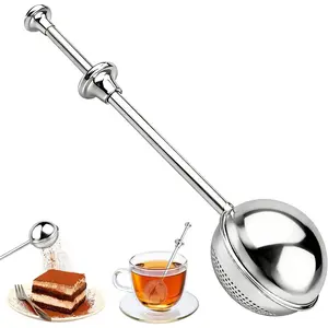 2-in-1 Stainless Steel Tea Infuser & Powder Duster - Fine Mesh Shaker for Baking, Coffee & Loose Leaf Tea