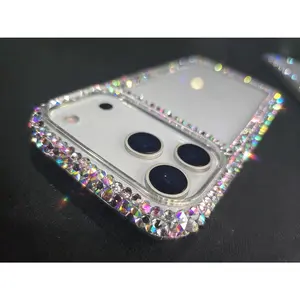 Compatible with iPhone 17 Pro Max Case for Women Girls 3D Glitter Sparkle Bling Case Luxury Shiny Cute Crystal Charms Rhinestone Diamond Bumper Clear Protective Cases Cover Clear