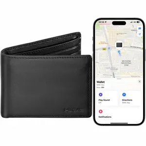 HiWe Wallet for Men with Find My Tracker Built in, Bifold Genuine Leather Wallet, RFID Blocking, Slim,  Trackable Cardholder