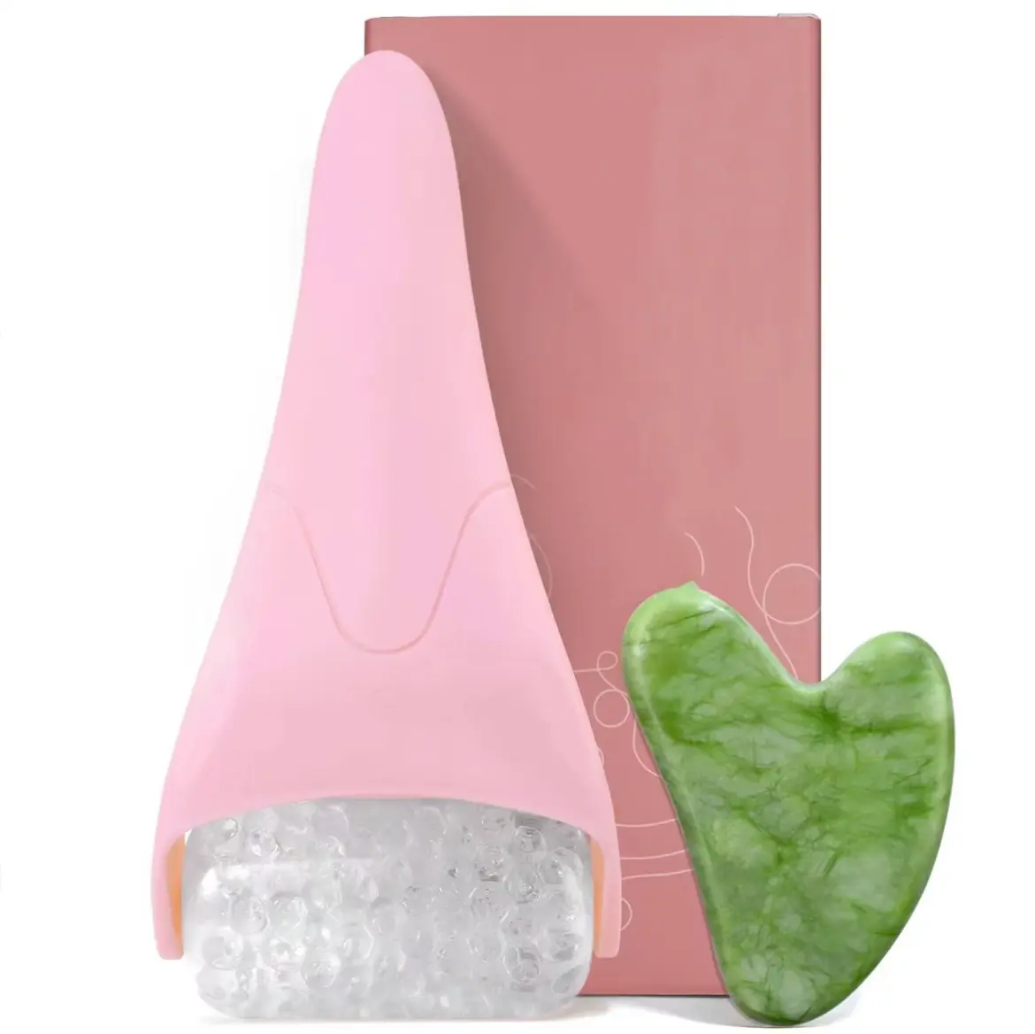 Facial Beauty Massagers - Cooling Face Roll Ice Roller & Jade Gua Sha Tool, Normal Single Item Self Facial Skincare Tool for Reducing Wrinkles, Puffiness & Daily Calming, Smoothing