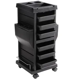 VEVOR Ultimate Salon Trolley Cart, TikTokShopBlackFriday, Lockable Beauty Salon Cart for Stylist with 6 Removable Drawers & Tool Holder, Plastic Hairdressing Rolling Cart with Lockable Wheels for Beauty SPA Barber
