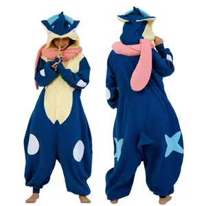 Greninja Kigurumi Onesie Mewtwo Snorlax Gengar Cosplay Halloween Costume Adult Anime Axolotl Eevee Cow Pajamas Pijama