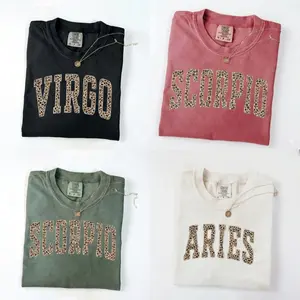 Comfort Colors Full 12 Minimalist Zodiac t-shirt – Astrology Sign “EST.” Year t-shirt for Men and Women, Minimalist Unisex Pullover, Perfect Horoscope Gift for Zodiac Lovers