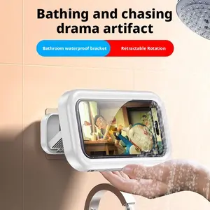 Shower Waterproof Phone Holder, Shower PhoneHolder Waterproof phone case, summer Anti-Fog High Sensitivity ShowerPhone Holder, 360 ° Rotation Can Touch ShowerPhone Case, Angle Adjustable