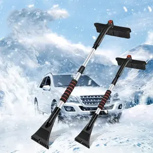 JOYTUTUS Extendable Car Snow Shovel with Ice Scraper & Detachable Snow Brush All-Purpose Winter Auto Cleaning Tool for Easy Snow Removal